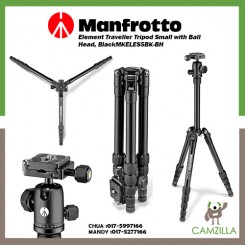 Manfrotto Element Traveller Tripod Small with Ball Head, Black SKU MKELES5BK-BH